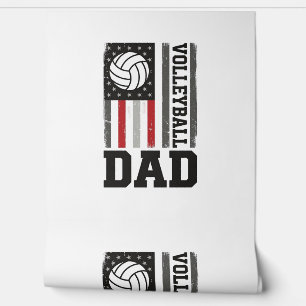 Volleyball-Vater Amerikanische Flagge Vintage-Grav Tapete