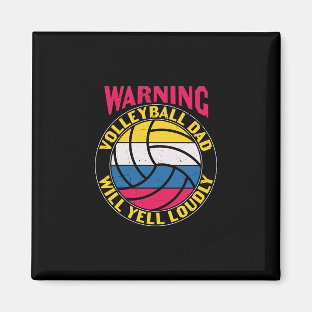 Volleyball Vater Will Yell Louly Magnet (Vorne)