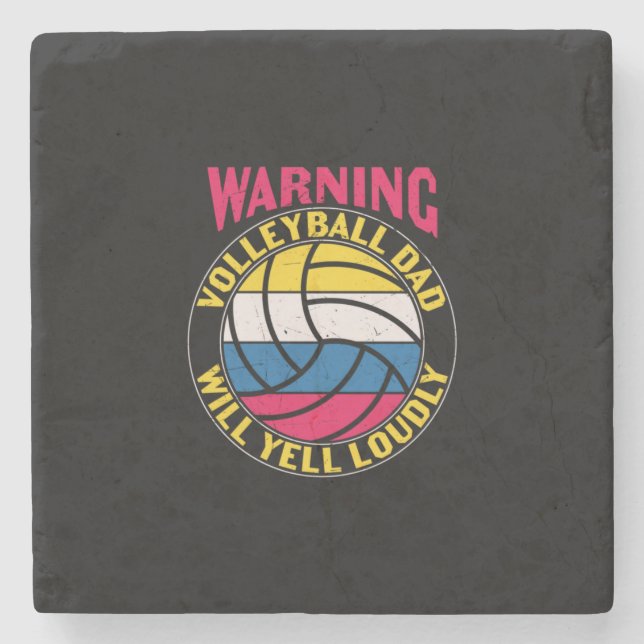 Volleyball Vater Will Yell Louly Steinuntersetzer (Vorderseite)
