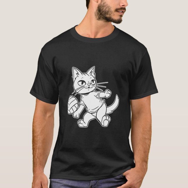 Volleyball Vball Beach Volleyball Cat T-Shirt (Vorderseite)