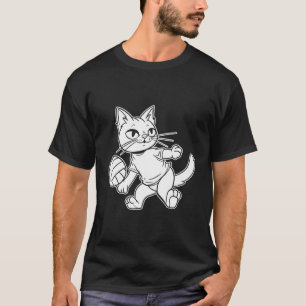 Volleyball Vball Beach Volleyball Katze T-Shirt
