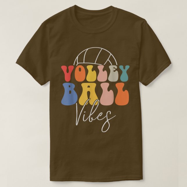 Volleyball Vibes Retro Hippie Volleyball Gift For  T-Shirt (Design vorne)