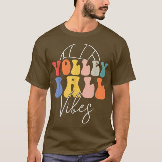 Volleyball Vibes Retro Hippie Volleyball Gift For  T-Shirt