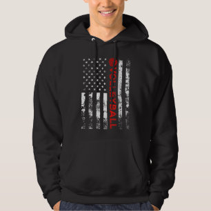 Volleyball Vintag USA Flag 684 Hoodie