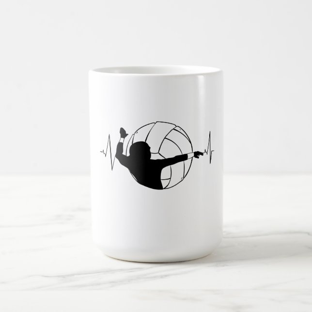 Volleyball - Volleyball Player Heartbeat Kaffeetasse (Mittel)