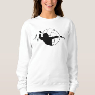 Volleyball - Volleyball Player Heartbeat Sweatshirt