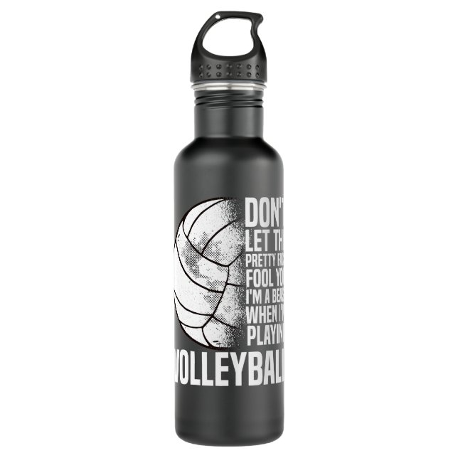 Volleyball Volleyball Spieler Girl Training Sport  Edelstahlflasche (Vorderseite)