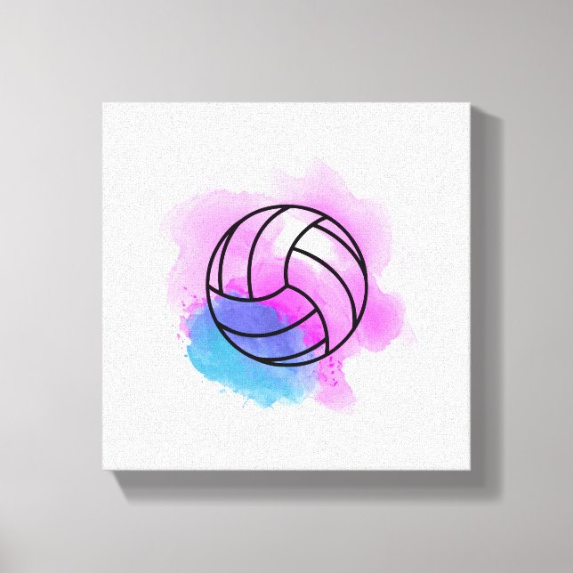 Volleyball Watercolor Leinwanddruck (Vorderseite)