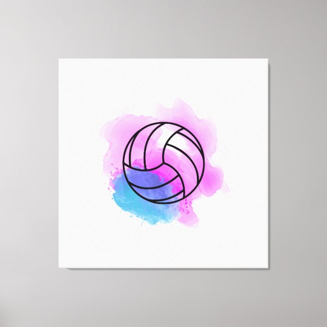 Volleyball Watercolor Leinwanddruck (Vorderseite)