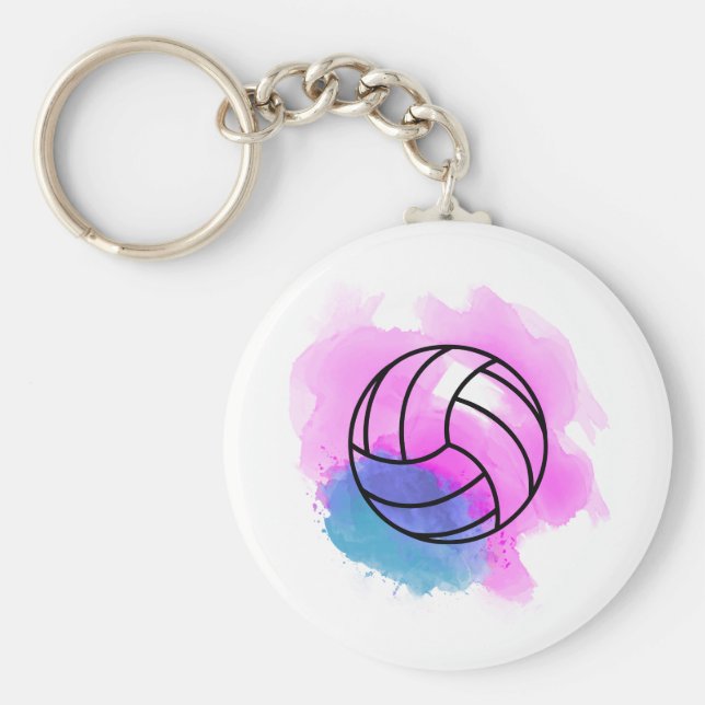 Volleyball Watercolor Schlüsselanhänger (Vorne)