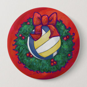 Volleyball Weihnachten Button