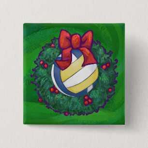 Volleyball Weihnachten Button