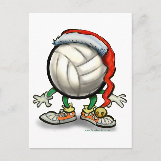 Volleyball-Weihnachten Feiertagspostkarte (Vorderseite)