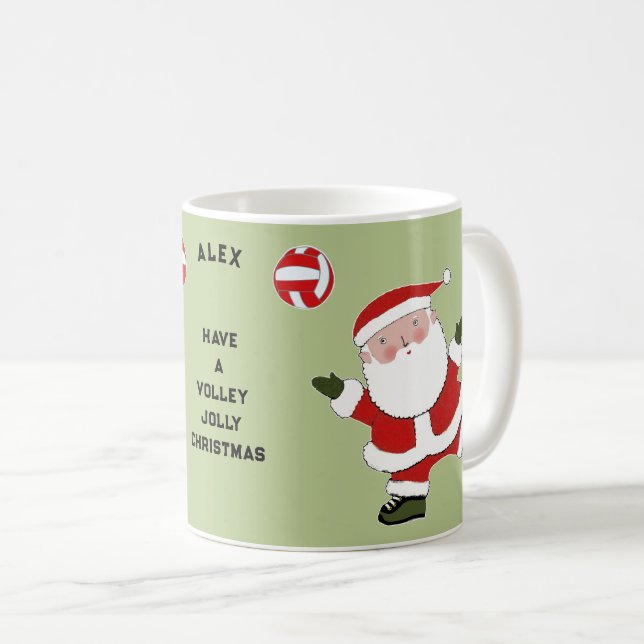 Volleyball Weihnachten Kaffeetasse (VorderseiteRechts)