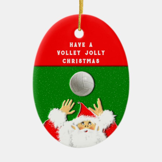 Volleyball Weihnachten Keramik Ornament (Vorne)