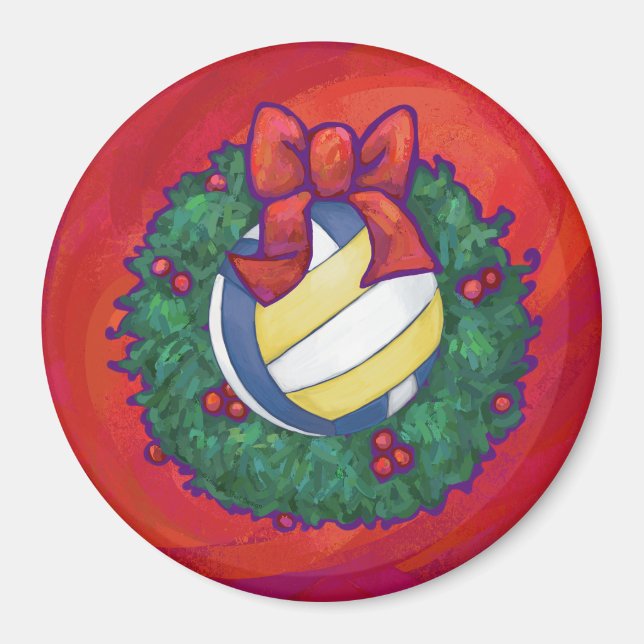 Volleyball Weihnachten Magnet (Vorne)