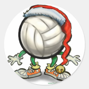 Volleyball Weihnachten Runder Aufkleber