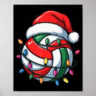 Volleyball Weihnachten Santa Hut Volleyball Sport Poster