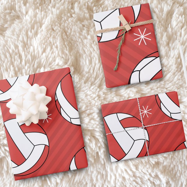 Volleyball Weihnachten Strichen Fester Ball Schnee Geschenkpapier Set (Von Creator hochgeladen)