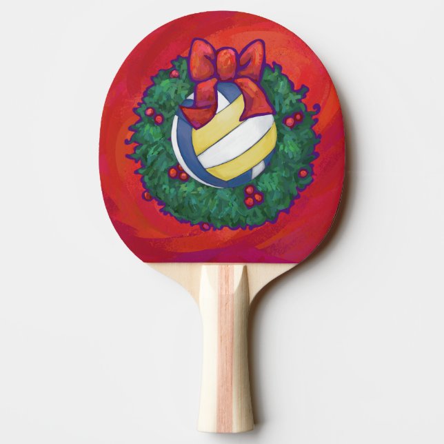 Volleyball Weihnachten Tischtennis Schläger (Rückseite)
