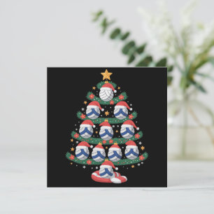 Volleyball-Weihnachtsbaum-Lichter Sportler Feiertagskarte