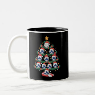 Volleyball-Weihnachtsbaum-Lichter Sportler Zweifarbige Tasse