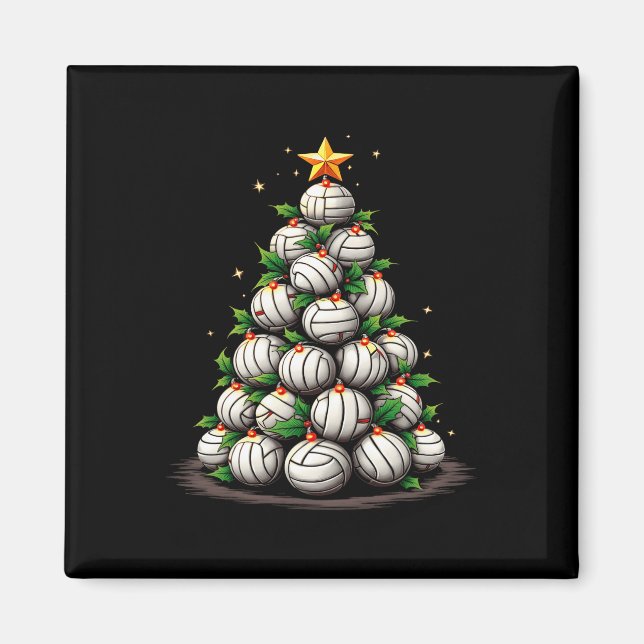 Volleyball Weihnachtsbaum Urlaub Magnet (Vorne)