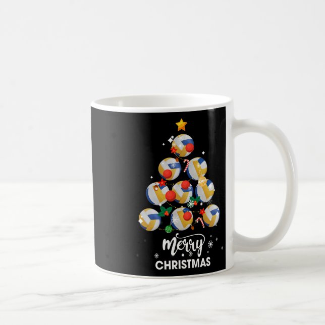 Volleyball Weihnachtsbaum Weihnachtsgeschenk Kaffeetasse (Rechts)
