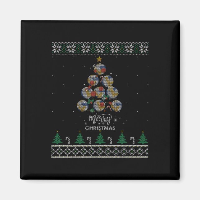 Volleyball Weihnachtsbaum Weihnachtsgeschenk Magnet (Vorne)
