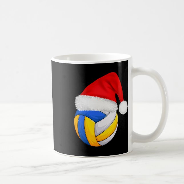 Volleyball Weihnachtsfeier Weihnachtsmannmütze Wei Kaffeetasse (Rechts)