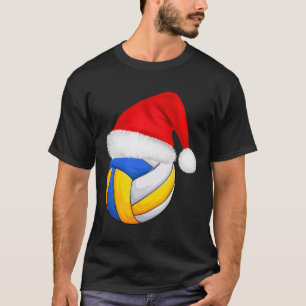 Volleyball Weihnachtsfeier Weihnachtsmannmütze Wei T-Shirt