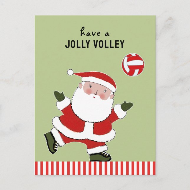 Volleyball Weihnachtsfeiertag Postkarte (Vorderseite)
