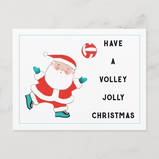 Volleyball Weihnachtsfeiertag Postkarte (Vorderseite)