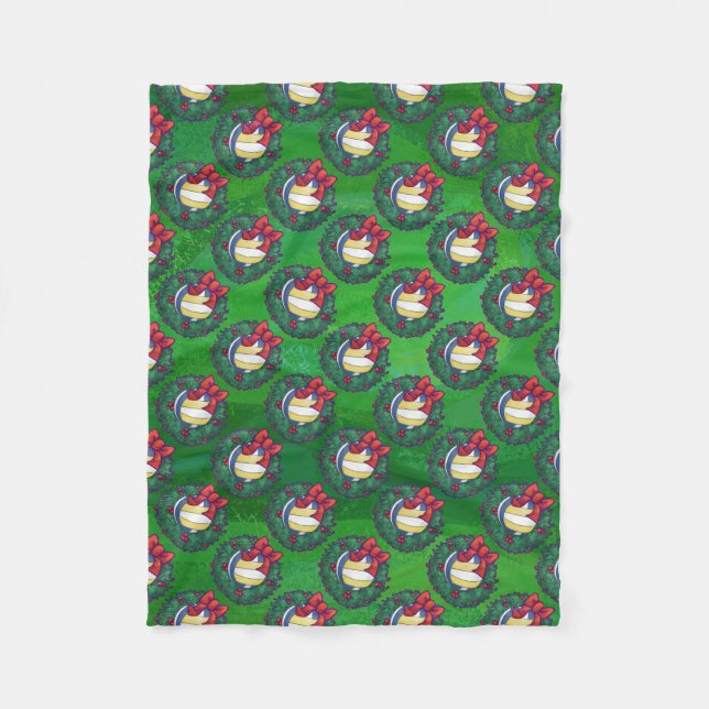 Volleyball Weihnachtsfest Fleecedecke (Vorderseite)