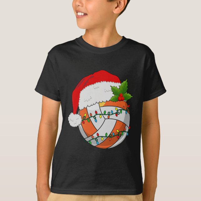 Volleyball Weihnachtsfrauen Weihnachtsmannmütze Me T-Shirt (Vorderseite)