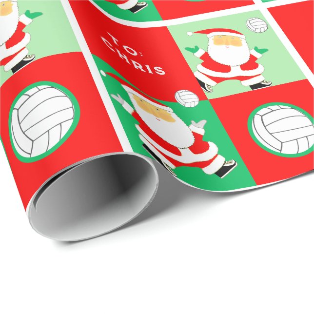 Volleyball Weihnachtsgeschenk Geschenkpapier (Rolleneckpunkt)