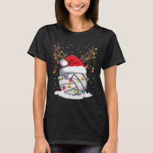 Volleyball Weihnachtsmannmütze Rentier Weihnachtsb T-Shirt