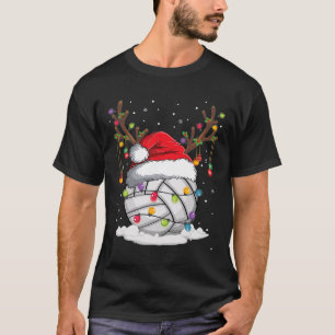 Volleyball Weihnachtsmannmütze Rentier Weihnachtsb T-Shirt
