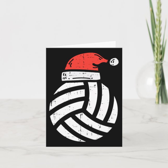 Volleyball Weihnachtsmannmütze Weihnachten Weihnac Karte (Vorderseite)