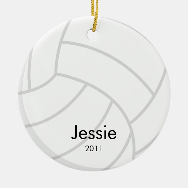 Volleyball-Weihnachtsverzierung Keramikornament (Vorne)