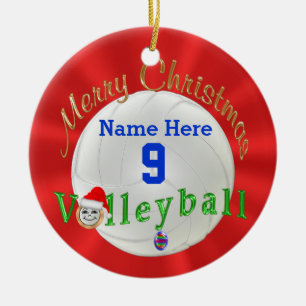 Volleyball-Weihnachtsverzierung personalisiert Keramik Ornament
