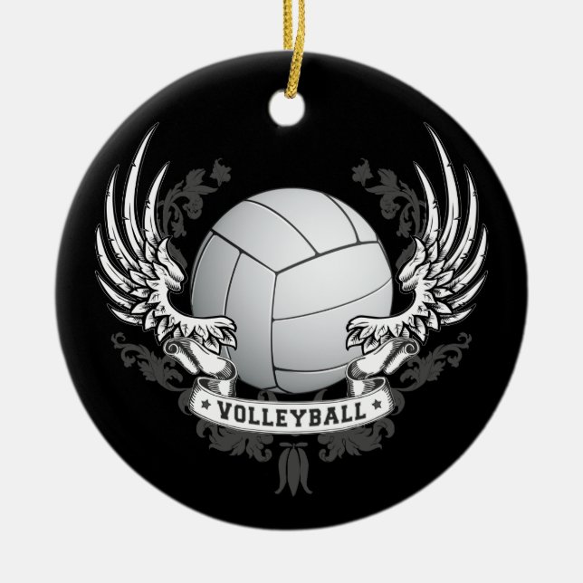 Volleyball Wings Verzierung Keramikornament (Vorne)