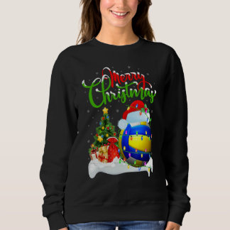 Volleyball Xmas Decorations Santa Volleyball Chr Sweatshirt