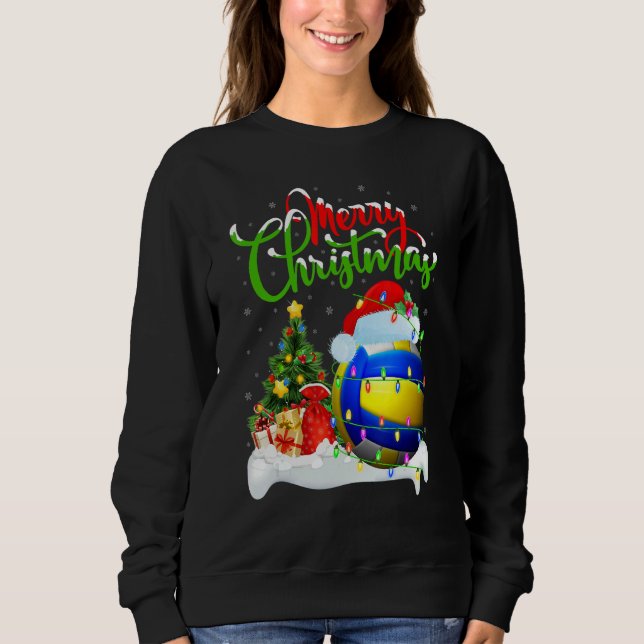 Volleyball   Xmas Decorations Santa Volleyball Chr Sweatshirt (Vorderseite)