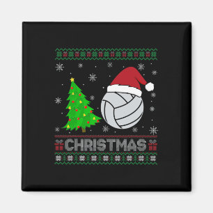 Volleyball Xmas Tree Lighting Ugly Christmas Sweat Magnet
