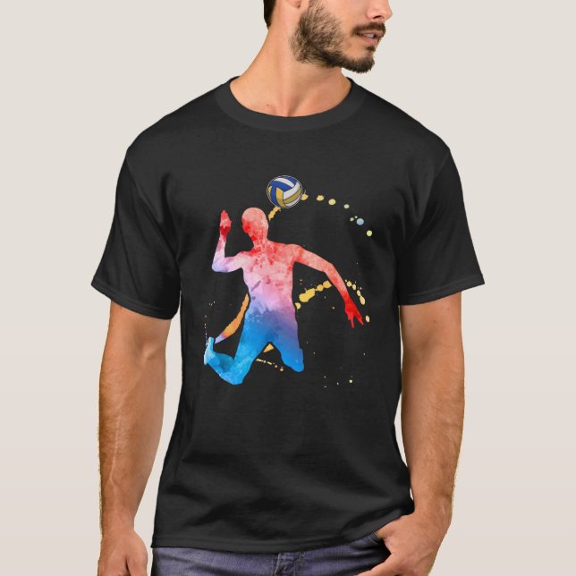 Volleyballer Graphic Beach Volleyball T-Shirt (Vorderseite)