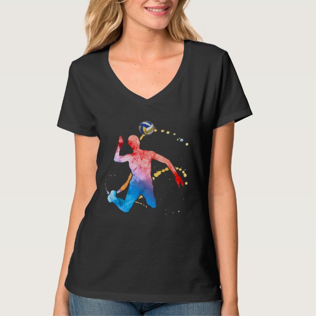 Volleyballer Graphic Beach Volleyball T-Shirt (Vorderseite)