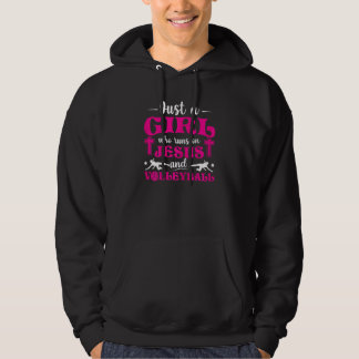 Volleyballer nur ein Mädchen, das auf Jesus und Vo Hoodie