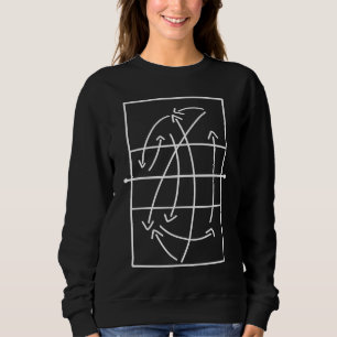 Volleyballfeld Minimalistischer Trainer Taktik Boa Sweatshirt