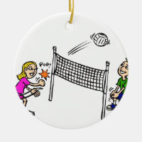 Volleyballmädchen gegen Jungen